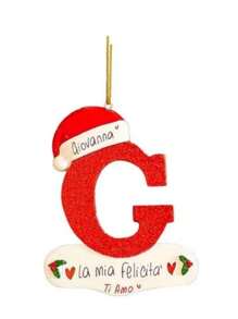 1 pieza Adorno de Navidad de acrílico en forma de letra, Decoración navideña para el árbol de Navidad "Feliz Navidad", Adornos de letra manuscrita del alfabeto de 26 letras para decorar el árbol de Navidad, Regalos de Navidad Feliz Año Nuevo 2025, Navidad - Rojo y blanco - Ver 10