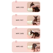 3packs 80pcs/Pack Pure Water No Pet Cleaning Wipes Dry Cleaning For Cats And Dogs Remove Stains From Tears Wet Wipes Wipe Feet Butt Ears Chin Free Wash