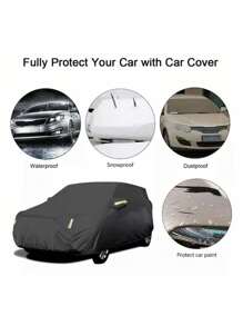 Funda Completa Para Auto Con Rayas Reflectantes,Cubierta Coche Completa Reflectante Protección Solar Imperme,Cubierta Coche Universal  YL  Protección  Solar  480*190*155MM - Negro - Ver 5