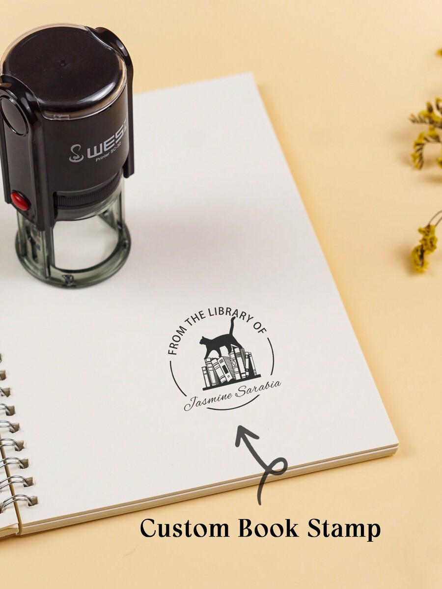 Personalized Book Stamp Book Embosser Stamp Custom Book Stamp