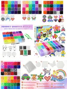 2400pcs/4800pcs/8400pcs Fuse Bead Set, 5MM Beginner Fuse Bead Kit, Suitable Christmas/Birthday Gift For Girls (6 Different Styles, Includes Pegboard, Ironing Paper And Other Accessories) - Multicolor - View 8