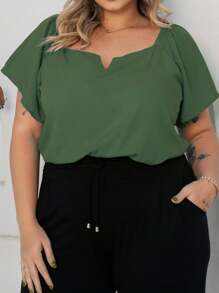 Plus Size Blouses - Green - View 4