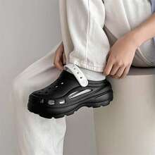 Dép đế dày thoải mái cho nữ mới 2024, chống trượt, chống mùi & bền, thoáng khí cho hoạt động ngoài trời mùa hè - Đen và trắng - Xem 5