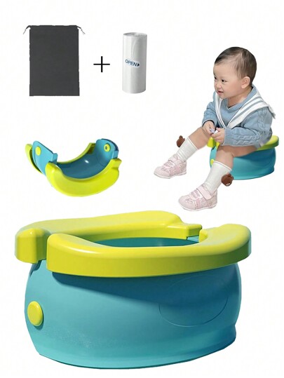 Tragbare faltbare Toilette für Notfall-Camping und Wandern, aus ABS-Kunststoff-Material, multifunktionale Aufbewahrungsbox als Notfall-Autotoilette für Erwachsene, empfohlen für Autofahrten. Reiseaccessoires mit Aufbewahrungstasche und 20 Stücke auslaufsicher Kotbeuteln.