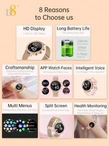 D8 Smartwatch (Answer/Make Call), 1.32" Smartwatch For Women Women IP68 Waterproof, The Bezel Is Embellished With Brilliant S,100+ Sport Modes Fitness Activity Tracker - Gold - View 4