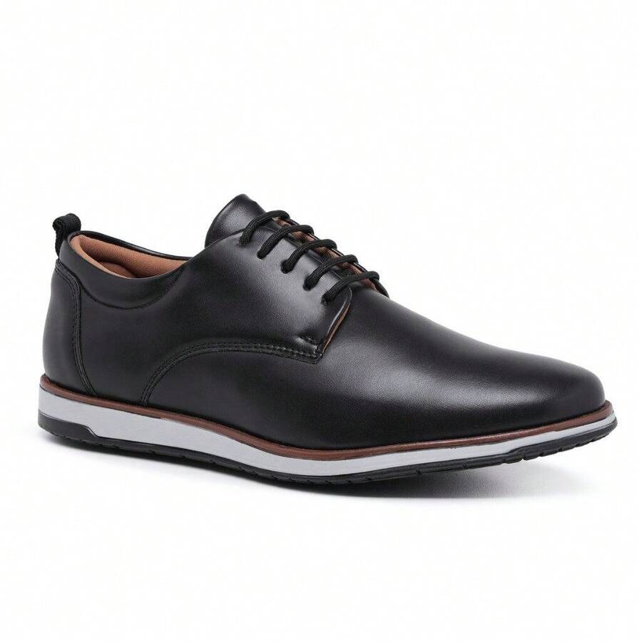 Men's Casual Dress Shoe, Oxford Style, Everyday Wear. - 黑色 - 查看 1