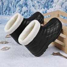 New Autumn/Winter Unisex High-Top Rainboots, Chef Shoes, Work Shoes, Medical Shoes, Plus Size Men/Women Shoes, Thermal Lined, Waterproof, Non-Slip, Ideal With Corset Wear-Resistant, Lightweight, Comfortable - Black - View 1