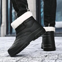 New Autumn/Winter Unisex High-Top Rainboots, Chef Shoes, Work Shoes, Medical Shoes, Plus Size Men/Women Shoes, Thermal Lined, Waterproof, Non-Slip, Ideal With Corset Wear-Resistant, Lightweight, Comfortable - Black - View 6