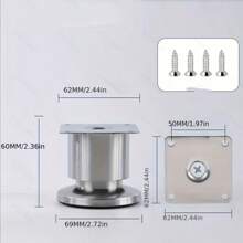 4pcs Adjustable Metal Furniture Legs - High-Strength Load-Bearing Stainless Steel Cabinet Feet With Brushed Finish For Sofa, Bed, Table, Home & Office Use - Multicolor - View 16