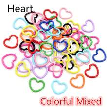 100 piezas de anillos divididos retorcidos con forma de corazón y estrella, conectores para accesorios de joyería DIY - Anillos de salto - Ver 12