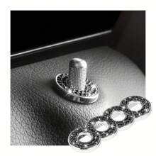 4pcs Car Door Lock Rhinestone Decorative Stickers - Universal Shiny Door Bolt Covers For Auto Interior - one-size - View 7