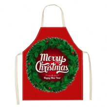 1 chiếc tạp dề vải lanh họa tiết 3D hình chú chim kẹp hạt dẻ mừng Giáng sinh vui vẻ dành cho người nấu ăn tại nhà, mặc nhà bếp và những người đam mê nấu ăn - Nhiều màu - Xem 13