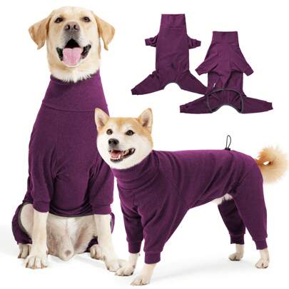Dog Winter Warm Coats 4-Legs For Large Medium Dogs, High Collar Dog Cold Weather Coat Full Body Dog Snowsuit Comfort Windproof Dog Sweater
