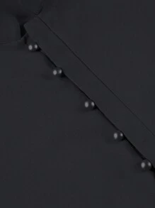 Bata de hombre de unicolor con cuello Mao y abotonadura semi-abierta