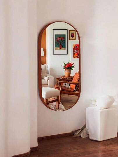 Espelho Oval Metal Medio Para Quarto/sala