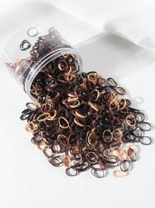 200/500pcs Girls Hair Ties With Box, Small Elastic Hair Bands For Ponytail, Thick Large Rubber Hair Rings, Daily Use Hair Accessories - Multicolor - View 9