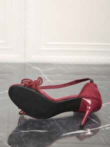 New Summer Lace Strap Sexy Black Thin Heel Open Toe Elegant Princess Style Women High Heel Sandals - Burgundy - View 8