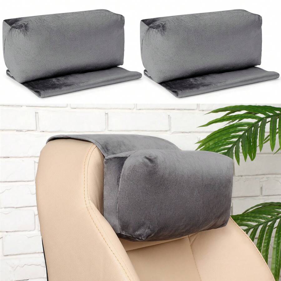 2 Pcs Recliner Pillows For Head Recliner Head Pillow Neck Pillow For Recliner Anti Slip Neck Support Pillow For Chair Neck Support Cushion With Velvet Cover Velvet For Home(Grey) - 灰色 - 查看 1