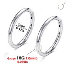 ADYJELY 2PCS Nose Ring Hoop 316L Surgical Steel Hypoallergenic Hinged Ring Cartilage Earring 16G 18G 20G Lip Ring,Clicker Ring Cartilage Hoop Rook Earring Tragus Septum Piercing Conch Daith Helix Earring Cartilage Hoop Earlobe Earring ,Belly Ring Nipple Ring Diameter 6mm 8mm 10mm 12mm Women's And Men's Body Pierecing Jewelry