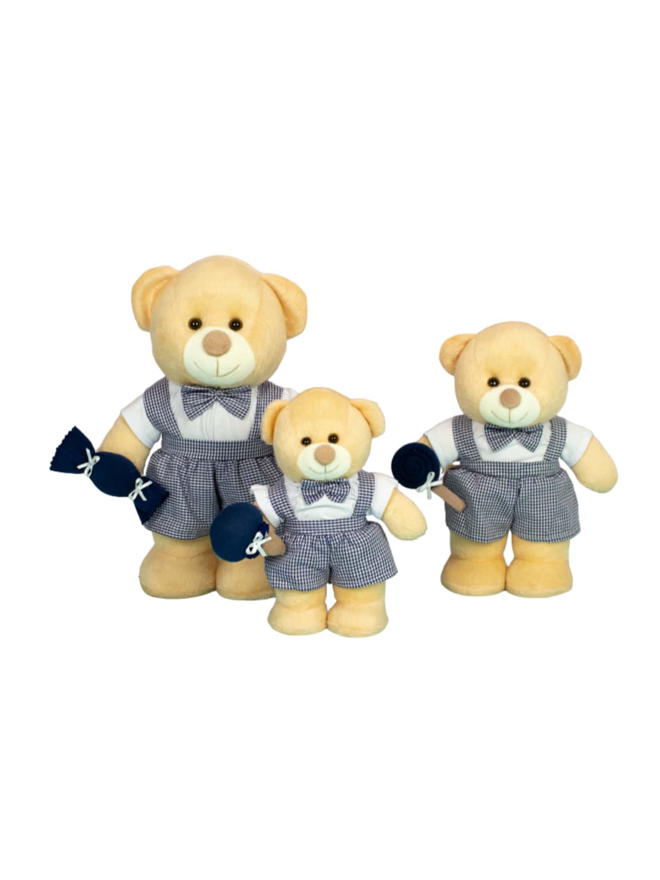 3-Piece Kit Sweet Bears Plaid Boy (20/25/30) - For Niches And Decorations - 海事象棋 - 查看 1