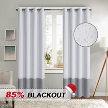 Waterproof Blackout Curtains 2Panels Thick Thermal Insulated Sun Block Indoor/Outdoor Blackout Curtains 52*94in Patio Waterproof Thermal Insulated Sun Blocking Drapes - Light Grey - View 3