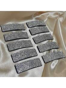 Kit 6 Pcs Glitter Tic-Tac Clip Rhinestone Clip - 彩色 - 查看 7