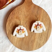 3 件感恩节/秋季火鸡毛衣聚合物粘土耳环切刀火鸡粘土切刀秋季聚合物粘土切刀秋季粘土切刀 - 白色 - 查看 3