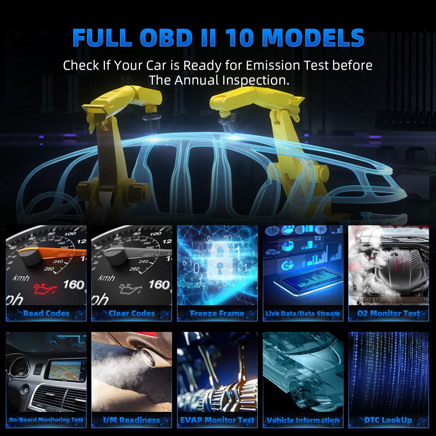 FOXWELL NT510e Scan Tool Full Diagnostic Tool OBD2 Scanner, All System