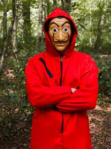 Red Jumpsuit With Hood Costume Heist Fancy Dress For Men And Women Money Dali Mask Squid Costume Halloween - Costume with Mask - View 1