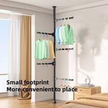 Free Standing Laundry Drying Rack, Extendable Indoor Outdoor Towel Clothes Hanger, No Drilling - Scalable - View 3