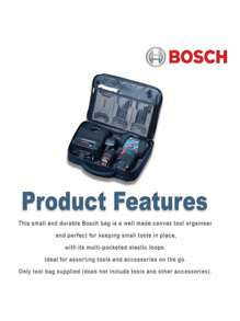 Bosch Multipurpose Repair Canvas Bag T-Bag Mini, Portable Tool Bag, Installation Tool Storage Pouch, Suitable For Power Tools Storage