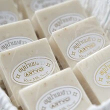 12 Rice Soaps Thai Moisturizing Clarifying Soap For Body Face And Hands, Deep Cleansing - Beige - View 2