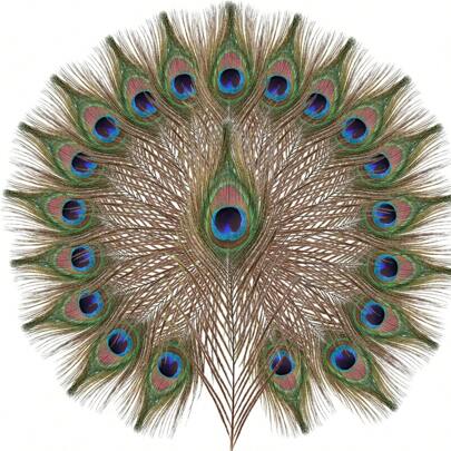 10 piezas de plumas de pavo real artificiales, adecuadas para la decoración del hogar, la fabricación de joyas y manualidades (cambian de color con la luz), se pueden usar para jarrones, bodas, fiestas, decoraciones navideñas.
