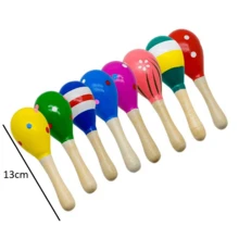 Maraca Musical Instrument Toy 13cm Wooden - Phân loại - Xem 3