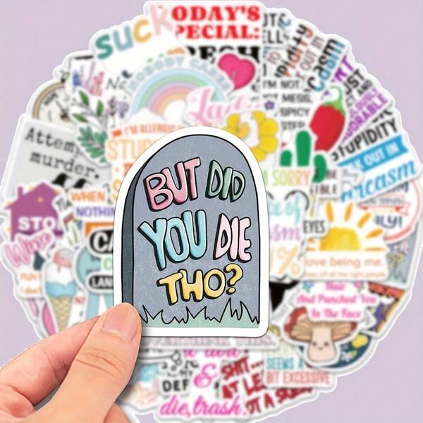 50PCS Humorous Satirical Stickers,Vinyl Waterproof Stickers,Graffiti Decorative Stickers,Used For Water Bottle Cups,Laptops,Guitars,Skateboards,Luggage,Bicycles,Motorcycles,Skis,Scrapbook Material Stickers,Funny Stickers Humorous,Stickers,Funny Stickers,Bookish Stickers,Costume Stickers,Motorcycle Stickers,Nurse Stickers,Stickers For Cup,Water Bottle Sticker,Stickers,Funny Stickers,Planner Stickers,Sticker Funny,Stickers For Planner,420 Stickers