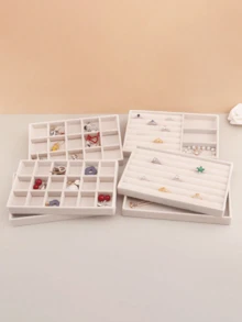 Khay đựng đồ trang sức 6 cái/4 cái/1 cái, Khay trưng bày đồ trang sức, Hộp đựng đồ trang sức, Hộp đựng đồ trang sức, Hộp đựng đồ trang sức, Khay sắp xếp, Đa chức năng, Màu trơn, Nhiều ngăn, Vải không dệt, Thích hợp để cất giữ trên bàn, Ngăn kéo, Đựng mỹ phẩm, Phù hợp với Hoa tai, Dây chuyền, Nhẫn, Vòng tay - Nhiều màu - Xem 4