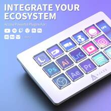 Stream Studio Controller ATTACK SHARK * A.JAZZ AKP153 Stream Studio Controller Keypad Type-C Wired With 15 Macro LCD Key&1 Side Screen Display Detachable Stand For Multi Action Triggered In Win OBS App[Programmable LCD Keys And Screen Display]Designed With 15 Visual Keys