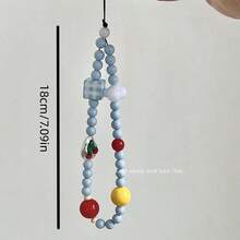 1pc Cute Cloud Decor Handmade Beaded Phone Strap,Camera Strap,Bag Charm, Keychain Gift - Multicolor - View 5