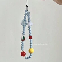 1pc Cute Cloud Decor Handmade Beaded Phone Strap,Camera Strap,Bag Charm, Keychain Gift - Multicolor - View 4