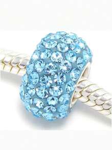 1pc Authentic Solid Sterling Silver Jan-Dec Birthstone Bead Charm  Rhinestone Compatible With  All Bracelet Necklace Women Birthday Gift