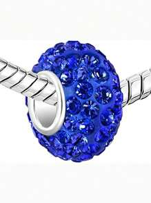 1pc Authentic Solid Sterling Silver Jan-Dec Birthstone Bead Charm  Rhinestone Compatible With  All Bracelet Necklace Women Birthday Gift