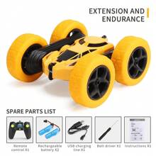 Xe điều khiển từ xa RC Stunt Cars Xe điều khiển từ xa hai mặt lái xe 360 độ lật xoay đồ chơi xe hơi cho bé trai và bé gái làm quà tặng Giáng sinh Lễ Tạ ơn Halloween, Xe điều khiển từ xa, Xe tải điều khiển từ xa, Xe Rc - Màu vàng - Xem 1
