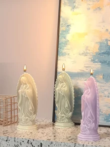 Vela perfumada de la Virgen María - Aroma a lavanda, cera de soja, decoración para el hogar con acento de lazo para Halloween, Pascua, Acción de Gracias, decoración de habitación, regalos