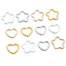 100 piezas de anillos divididos retorcidos con forma de corazón y estrella, conectores para accesorios de joyería DIY - Anillos de salto - Ver 1