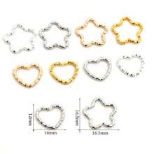 100 piezas de anillos divididos retorcidos con forma de corazón y estrella, conectores para accesorios de joyería DIY - Anillos de salto - Ver 2