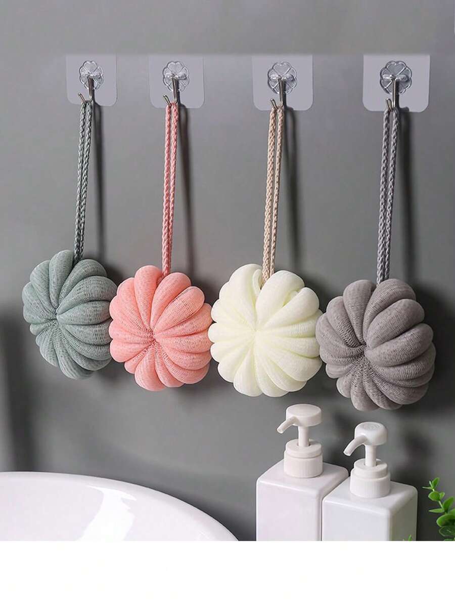 1pc沐浴花球,50g大号沐浴球,日式简约洗澡淋浴沐浴球,可爱泡沫沐浴球,去角质沐浴网