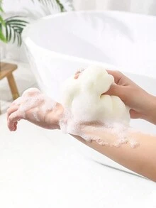 1pc沐浴花球,50g大号沐浴球,日式简约洗澡淋浴沐浴球,可爱泡沫沐浴球,去角质沐浴网 - 彩色 - 查看 3