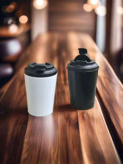 1 件 12 盎司/320 毫升不锈钢保温杯，便携式双层咖啡杯，带饮用盖