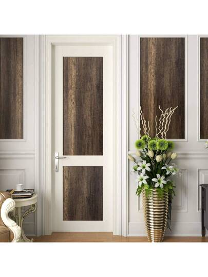 1Roll Bruin Wood Wallpaper Peel Stick Countertop Contact Paper Waterproof Countertops Kitchen Cabinet Self Adhesive Vinyl Bureau Counter Top 17.7"X393.7/196.8/118.1/39.3" view 7