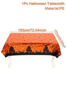 1pc Halloween Table Runner, Red Death Skull/Moon Skull Pumpkin/Dark Castle Bat Style Halloween Disposable Tablecloth, Horrible Terrifying Atmosphere For Halloween Party Home Table Room Background Decoration Supplies Table Cover Home Decor Room Decor Halloween Decor